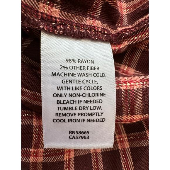 New ~ TREASURE & BOND NORDSTROM ~ Women's Multicolor Plaid Button-Up Shirt Sz M - Picture 6 of 6